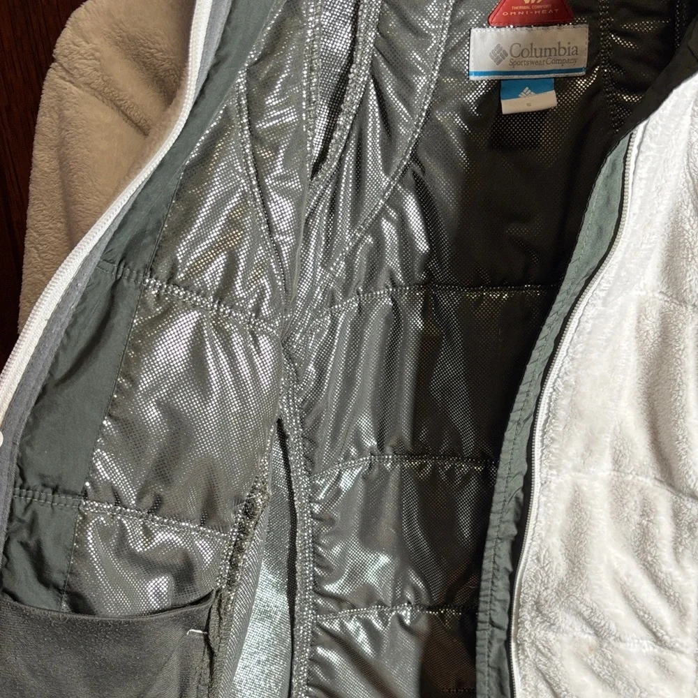Columbia Omni-heat Women's White and Gray Fleece Jacket Size Small - Picture 6 of 7